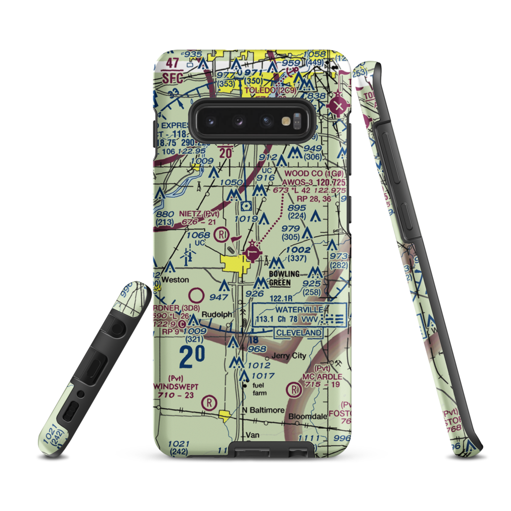 Wood County Airport (1G0) VFR Sectional Samsung Phone Case Samsung Galaxy S10 Plus model shown