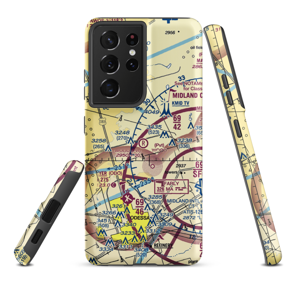 Wood Farm Airfield (12XA) VFR Sectional Samsung Phone Case Samsung Galaxy S21 Ultra model shown