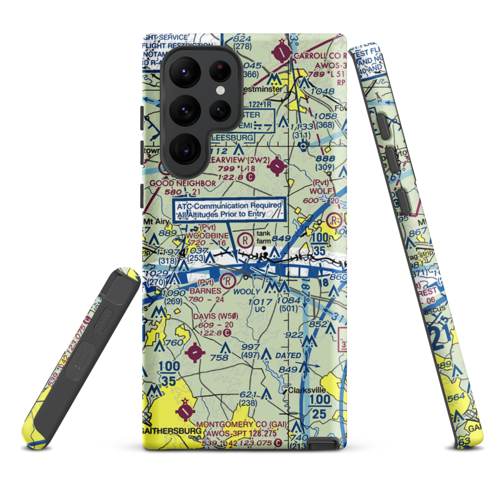 Woodbine Airport (MD78) VFR Sectional Samsung Phone Case Samsung Galaxy S22 Ultra model shown