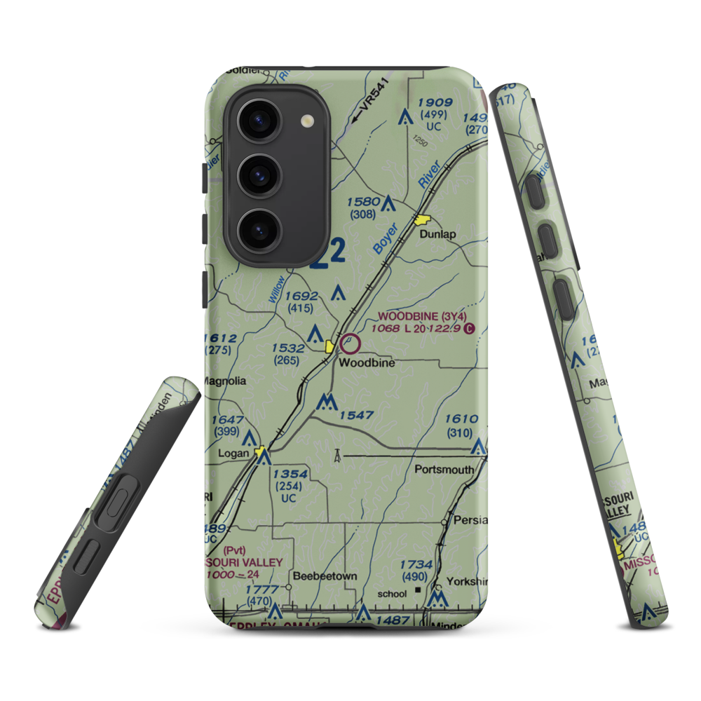 Woodbine Municipal Airport (3Y4) VFR Sectional Samsung Phone Case Samsung Galaxy S23 Plus model shown