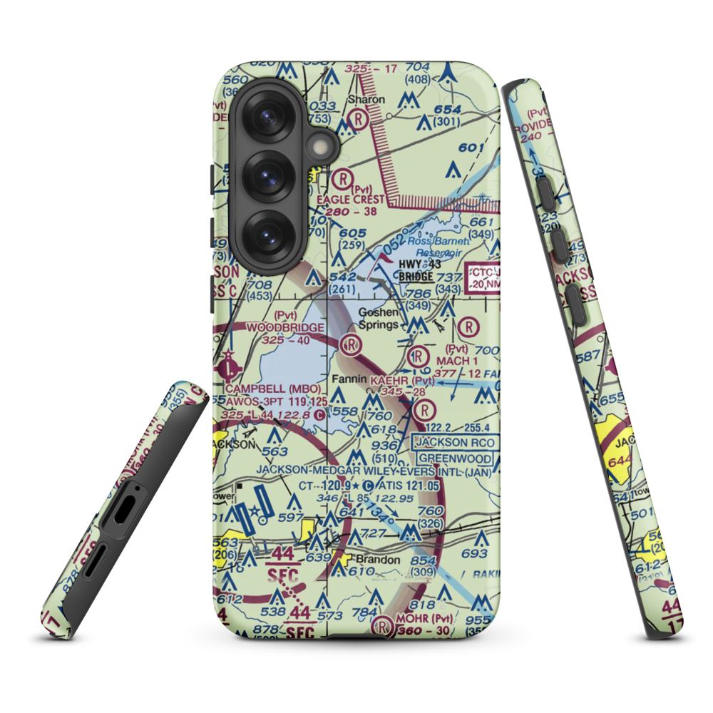 Woodbridge Airport (6MS1) VFR Sectional Samsung Phone Case Samsung Galaxy S25 Plus model shown