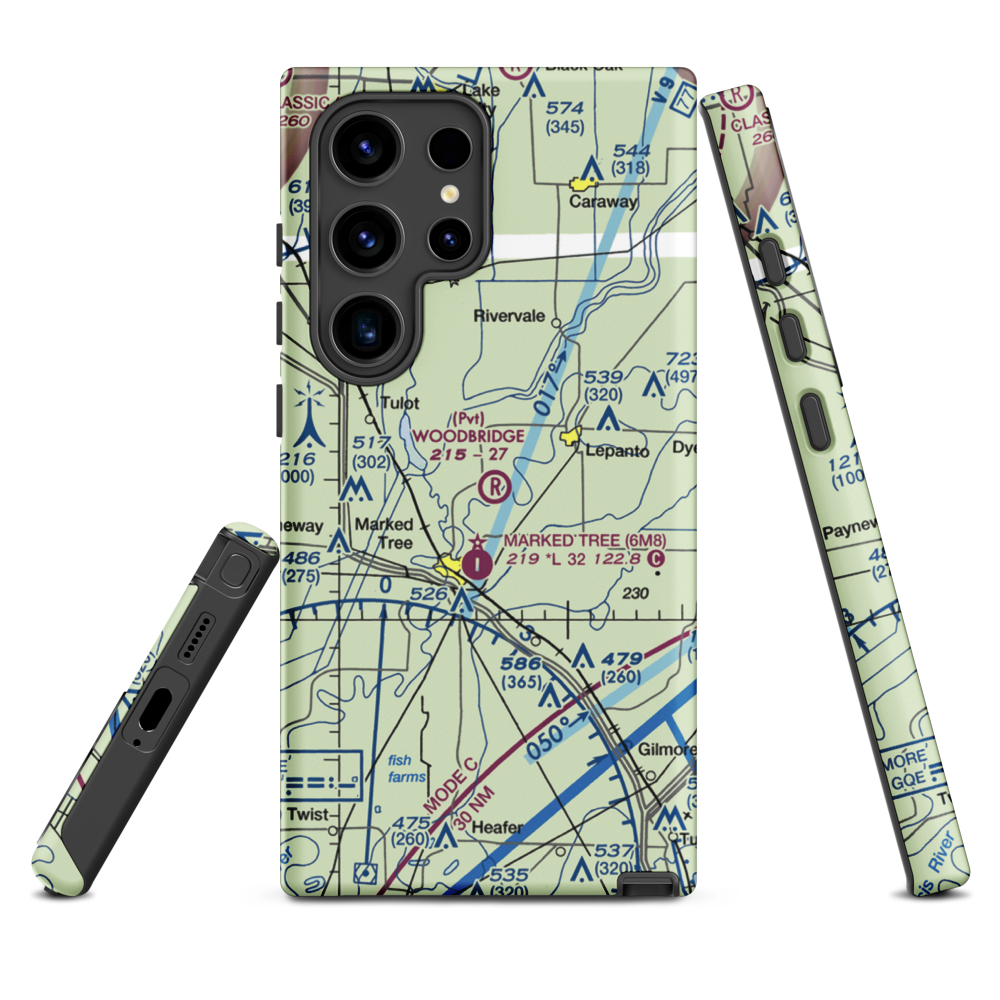 Woodbridge Field (34AR) VFR Sectional Samsung Phone Case Samsung Galaxy S24 Ultra model shown