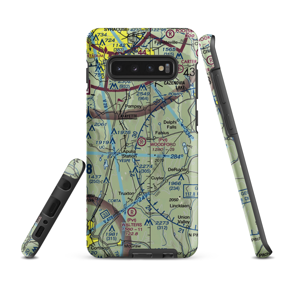 Woodford Airfield (4NK4) VFR Sectional Samsung Phone Case Samsung Galaxy S10 Plus model shown