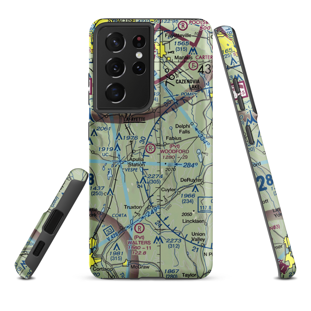 Woodford Airfield (4NK4) VFR Sectional Samsung Phone Case Samsung Galaxy S21 Ultra model shown