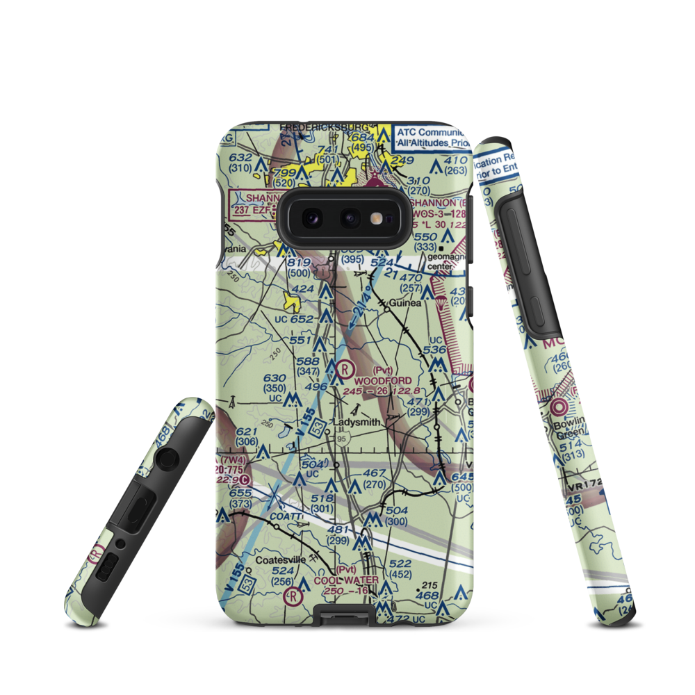 Woodford Airpark (20VA) VFR Sectional Samsung Phone Case Samsung Galaxy S10e model shown