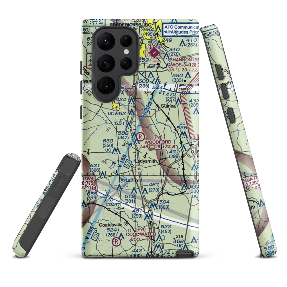 Woodford Airpark (20VA) VFR Sectional Samsung Phone Case Samsung Galaxy S22 Ultra model shown
