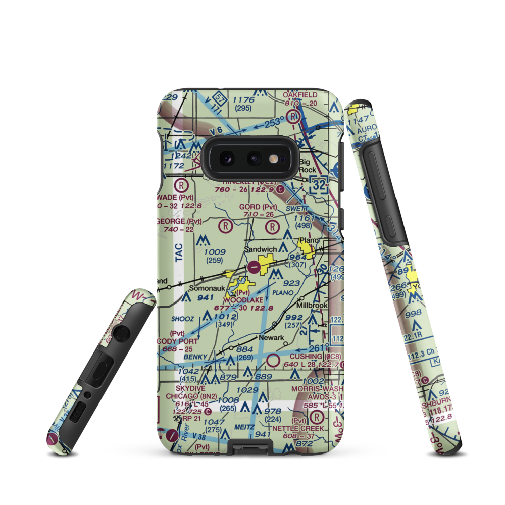 Woodlake Landing Airport (IS65) VFR Sectional Samsung Phone Case Samsung Galaxy S10e model shown