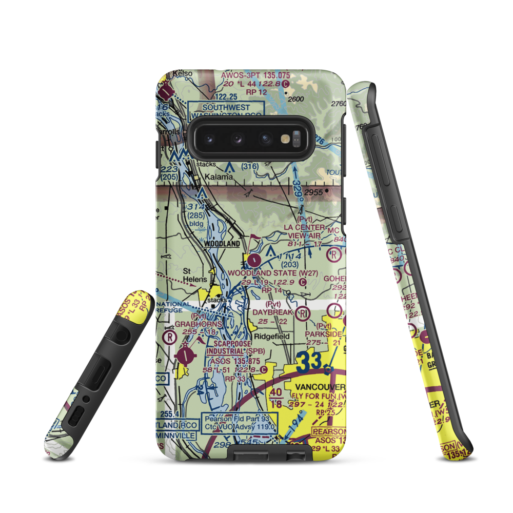 Woodland State Airport (W27) VFR Sectional Samsung Phone Case Samsung Galaxy S10 model shown