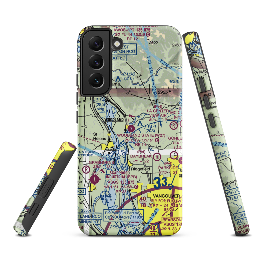 Woodland State Airport (W27) VFR Sectional Samsung Phone Case Samsung Galaxy S22 Plus model shown