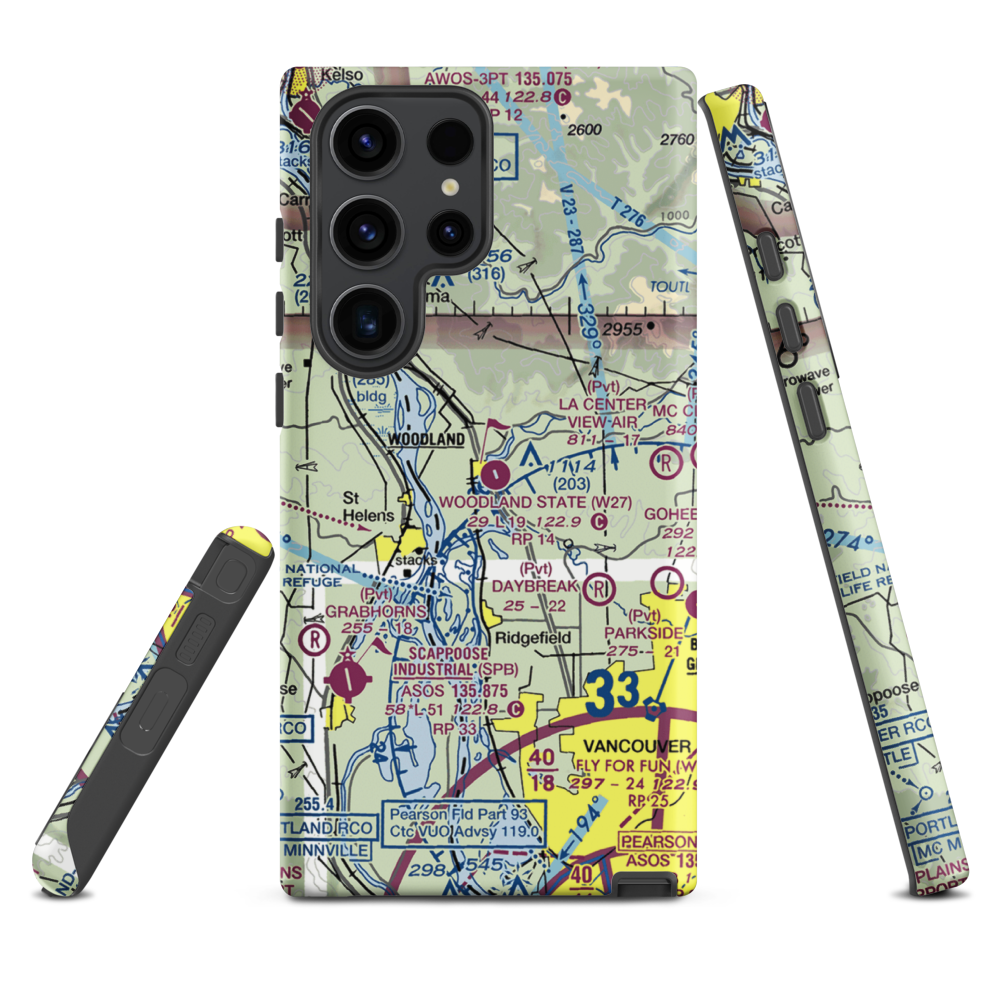 Woodland State Airport (W27) VFR Sectional Samsung Phone Case Samsung Galaxy S23 Ultra model shown
