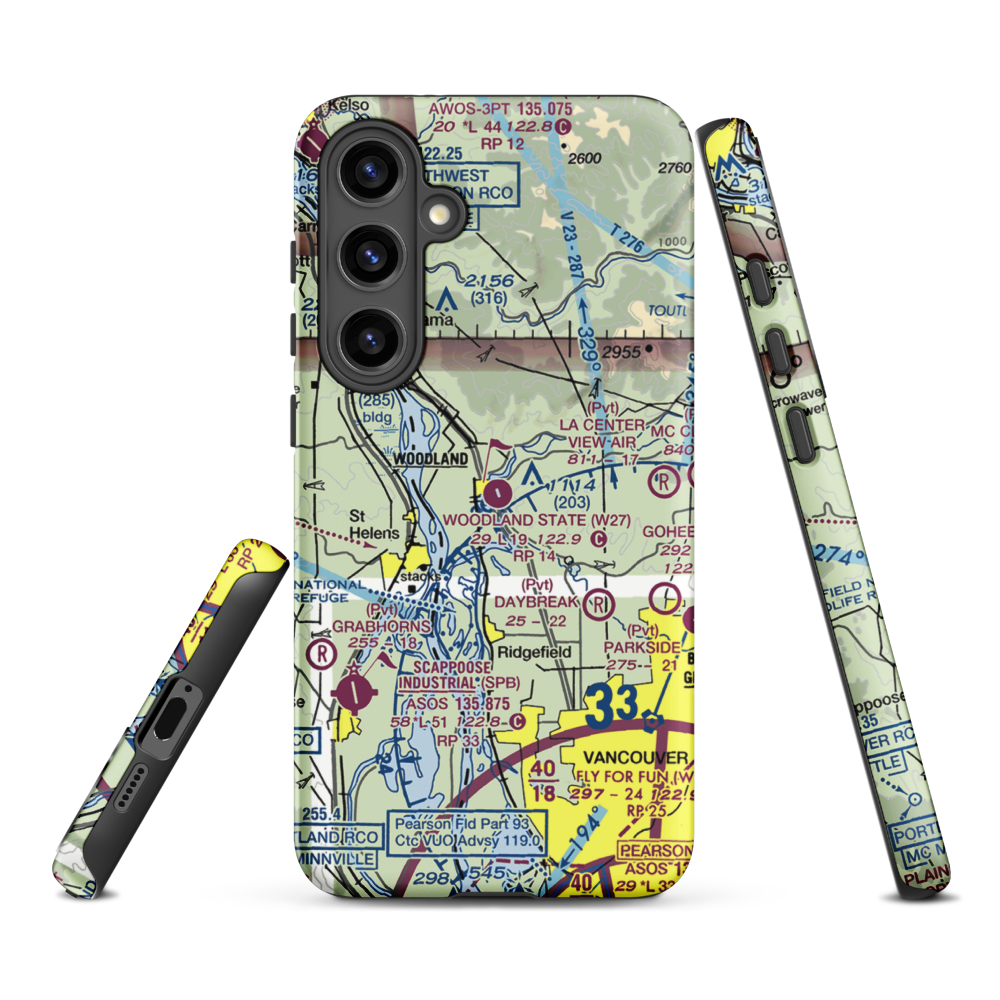 Woodland State Airport (W27) VFR Sectional Samsung Phone Case Samsung Galaxy S24 Plus model shown