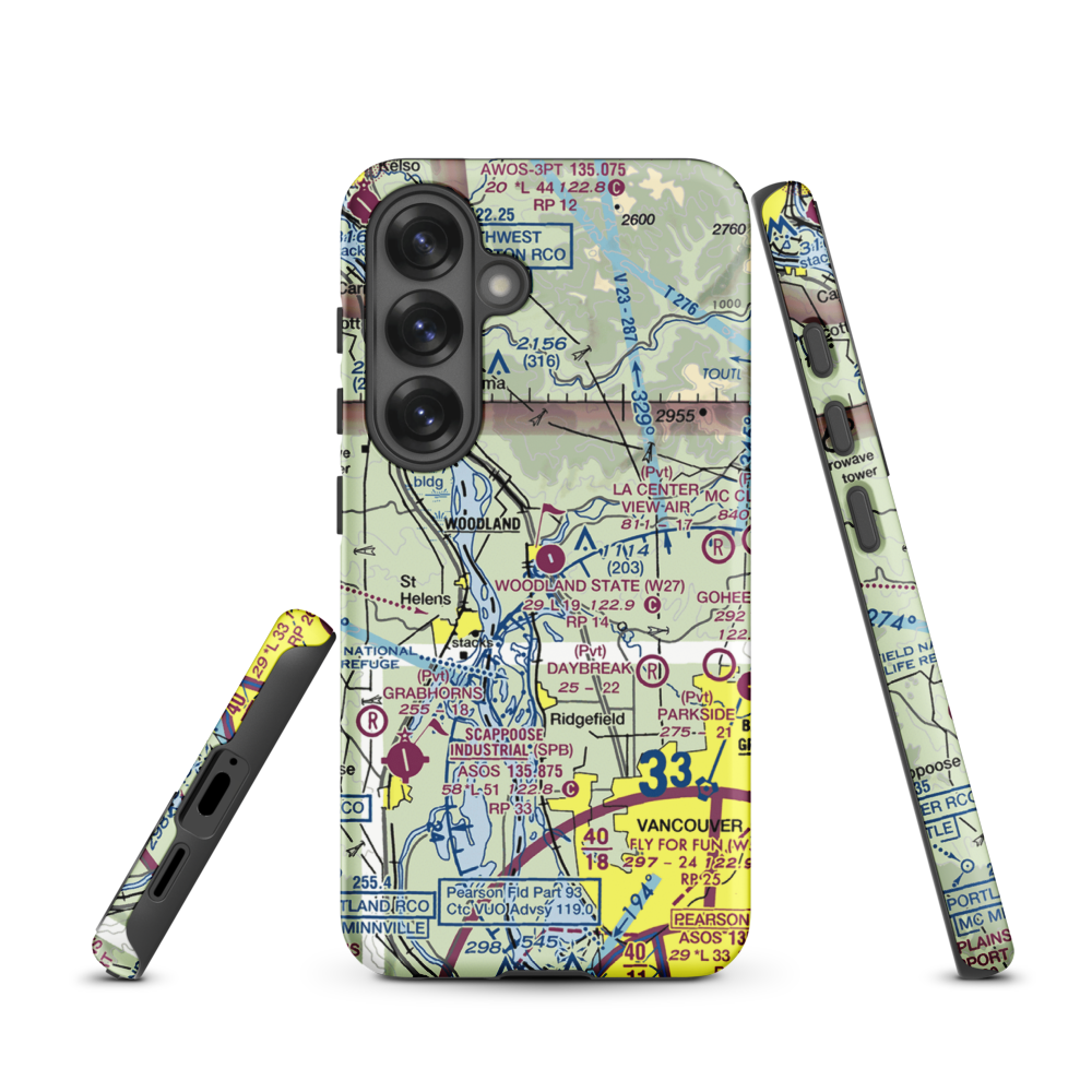 Woodland State Airport (W27) VFR Sectional Samsung Phone Case Samsung Galaxy S25 model shown