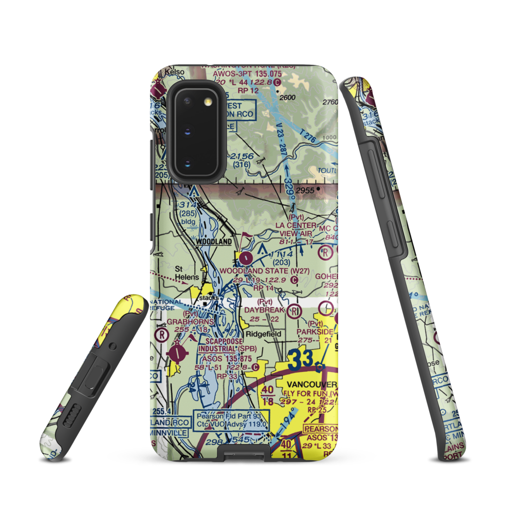 Woodland State Airport (W27) VFR Sectional Samsung Phone Case Samsung Galaxy S20 model shown
