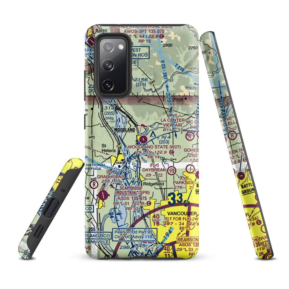Woodland State Airport (W27) VFR Sectional Samsung Phone Case Samsung Galaxy S20 FE model shown
