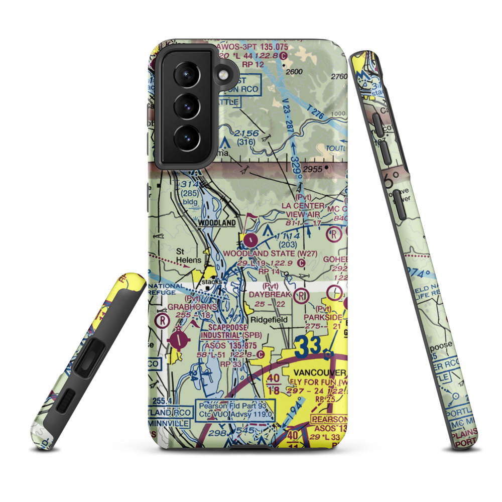 Woodland State Airport (W27) VFR Sectional Samsung Phone Case Samsung Galaxy S21 FE model shown