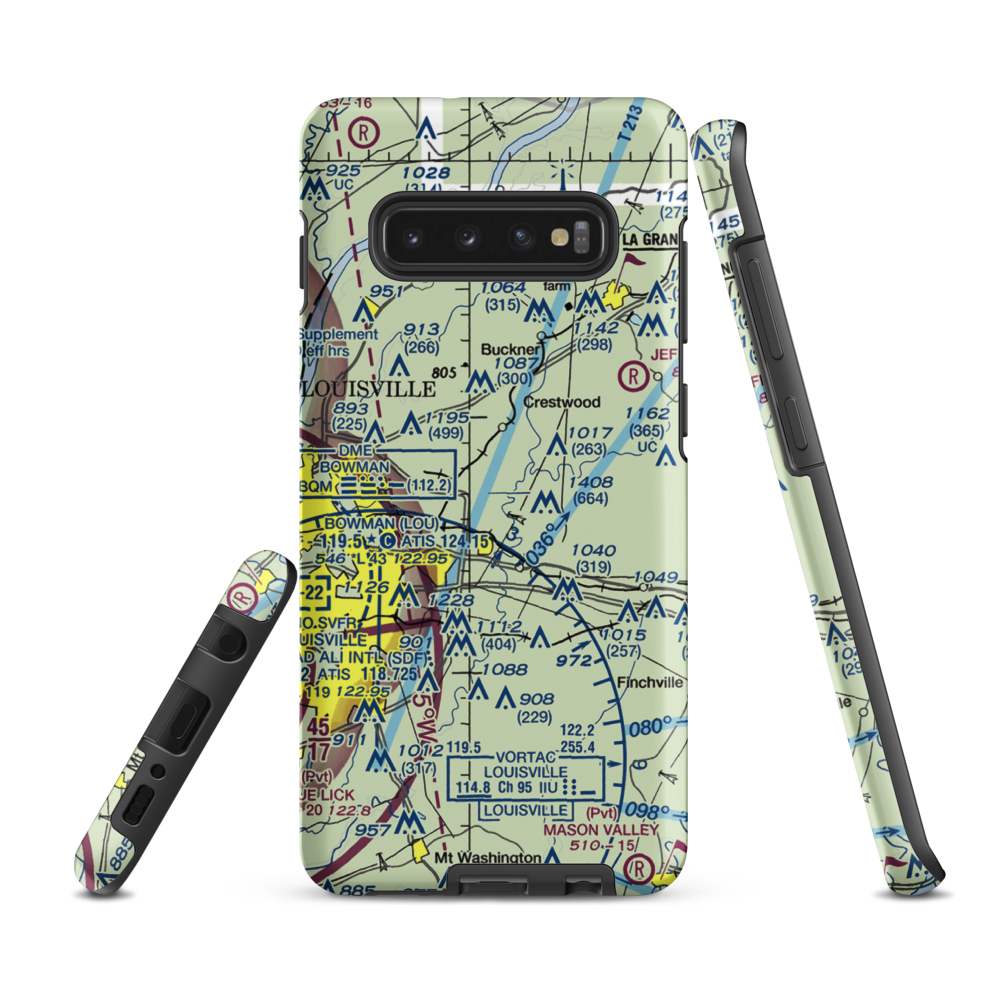 Woodledge Farm Airport (82KY) VFR Sectional Samsung Phone Case Samsung Galaxy S10 Plus model shown