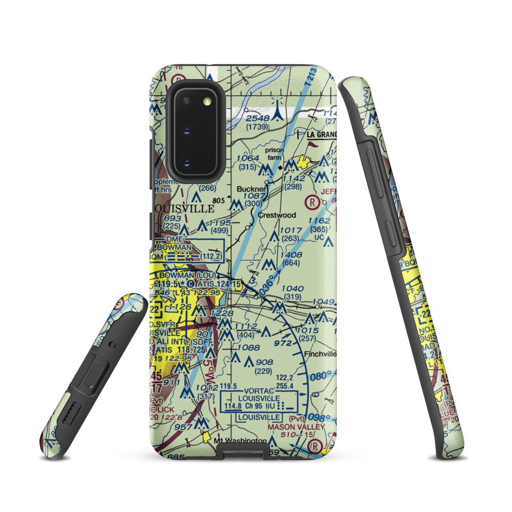 Woodledge Farm Airport (82KY) VFR Sectional Samsung Phone Case Samsung Galaxy S20 model shown