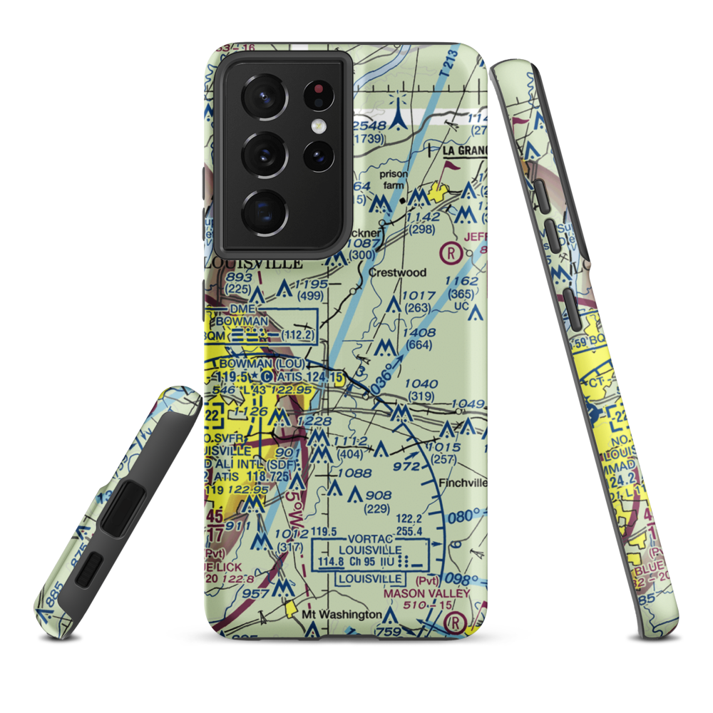 Woodledge Farm Airport (82KY) VFR Sectional Samsung Phone Case Samsung Galaxy S21 Ultra model shown