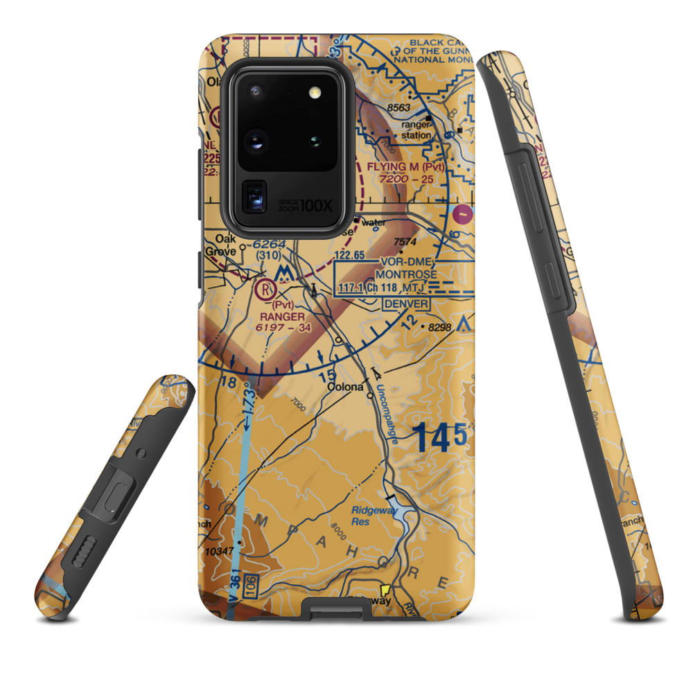 Woods STOLport (73CO) VFR Sectional Samsung Phone Case Samsung Galaxy S20 Ultra model shown