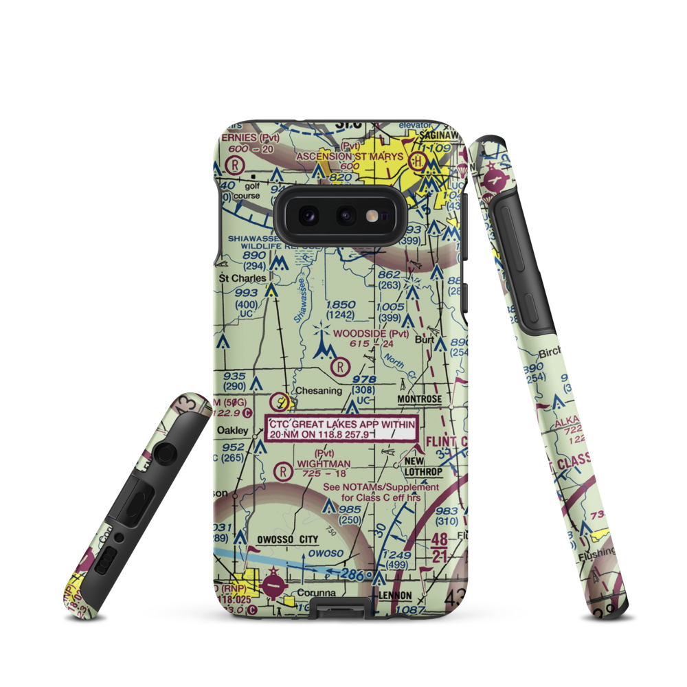 Woodside Airport (2MI0) VFR Sectional Samsung Phone Case Samsung Galaxy S10 Plus model shown