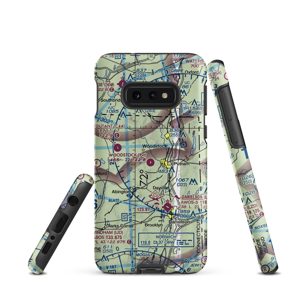 Woodstock Airport (64CT) VFR Sectional Samsung Phone Case Samsung Galaxy S10e model shown
