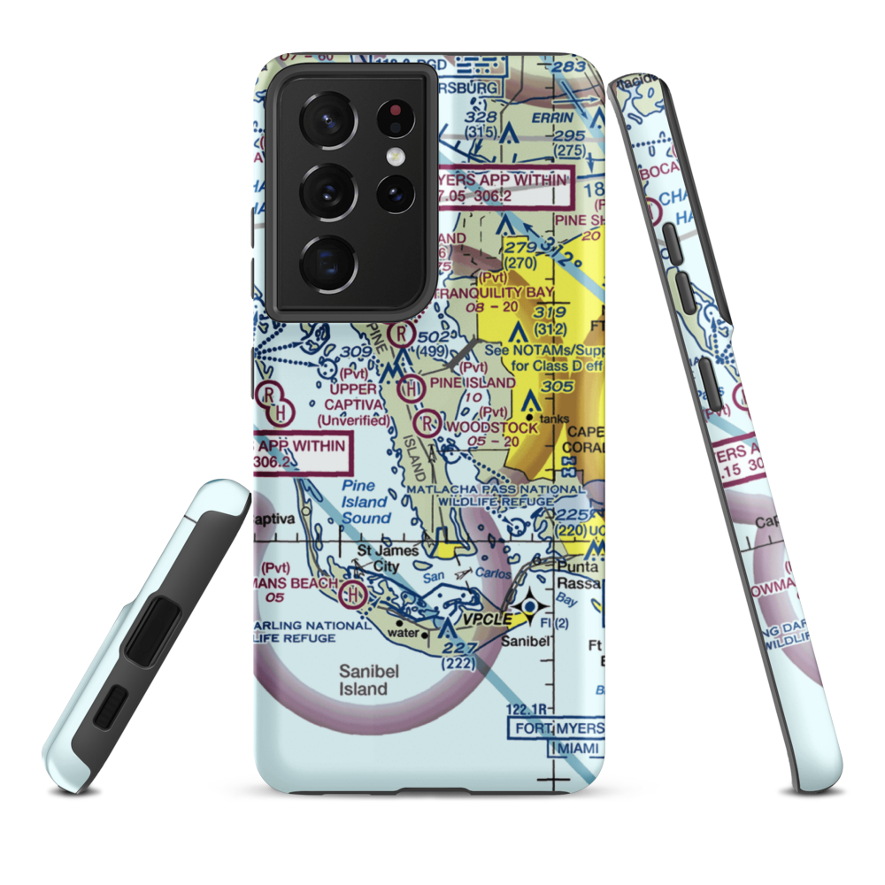 Woodstock Airport (FL86) VFR Sectional Samsung Phone Case Samsung Galaxy S21 Ultra model shown