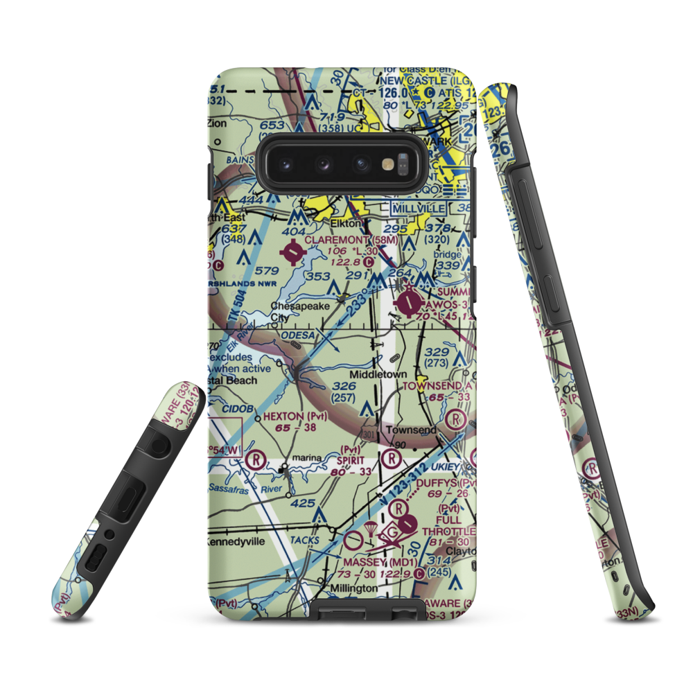 Woodstock Airport (MD03) VFR Sectional Samsung Phone Case Samsung Galaxy S10e model shown