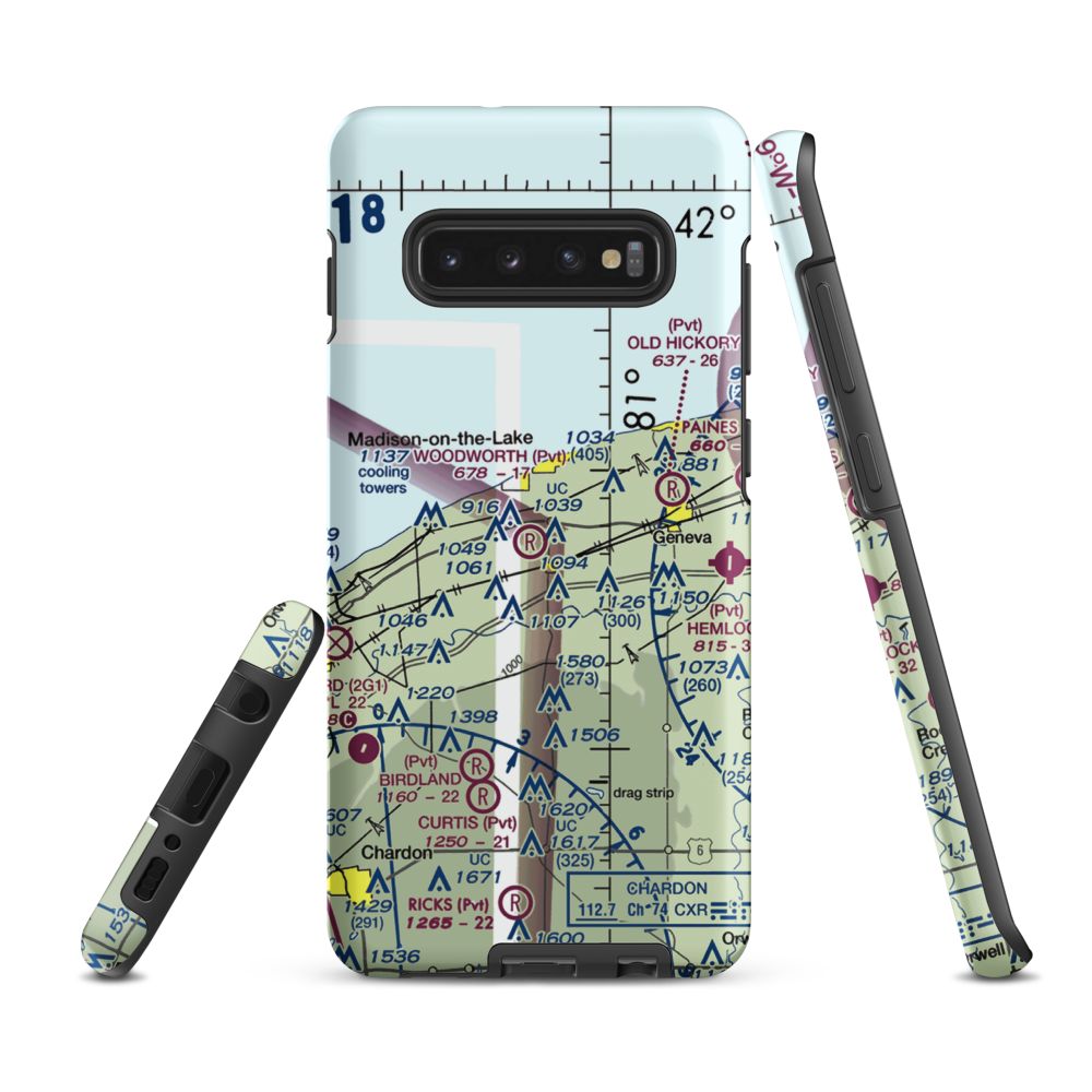 Woodworth Airport (OH03) VFR Sectional Samsung Phone Case Samsung Galaxy S10 Plus model shown