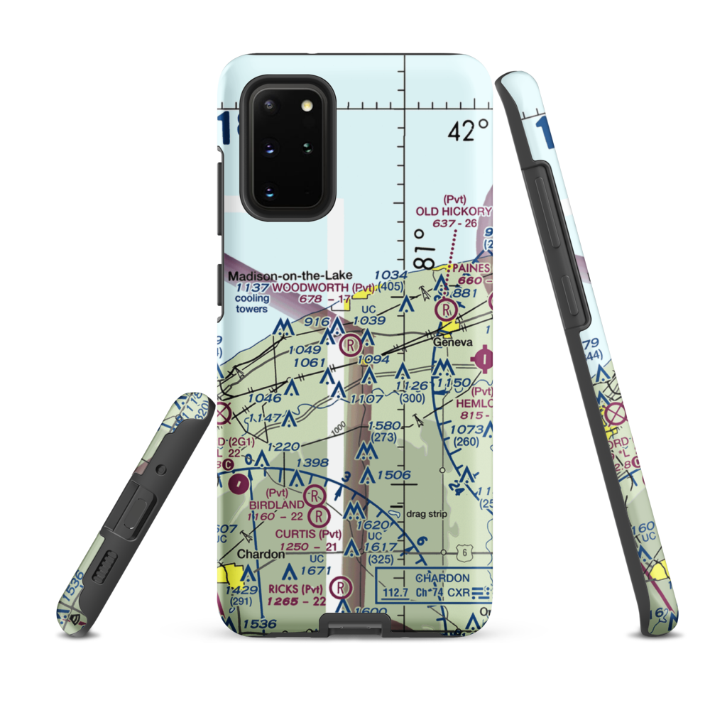 Woodworth Airport (OH03) VFR Sectional Samsung Phone Case Samsung Galaxy S20 Plus model shown