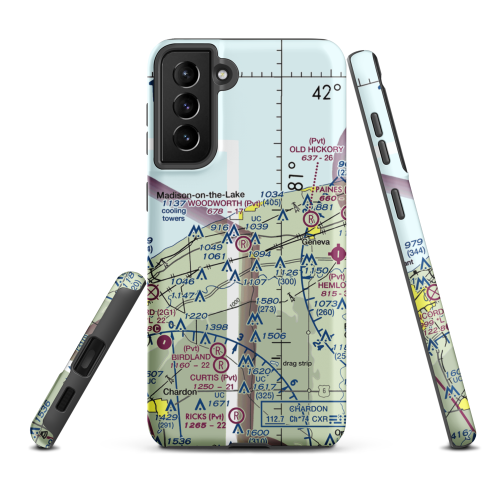 Woodworth Airport (OH03) VFR Sectional Samsung Phone Case Samsung Galaxy S21 Plus model shown