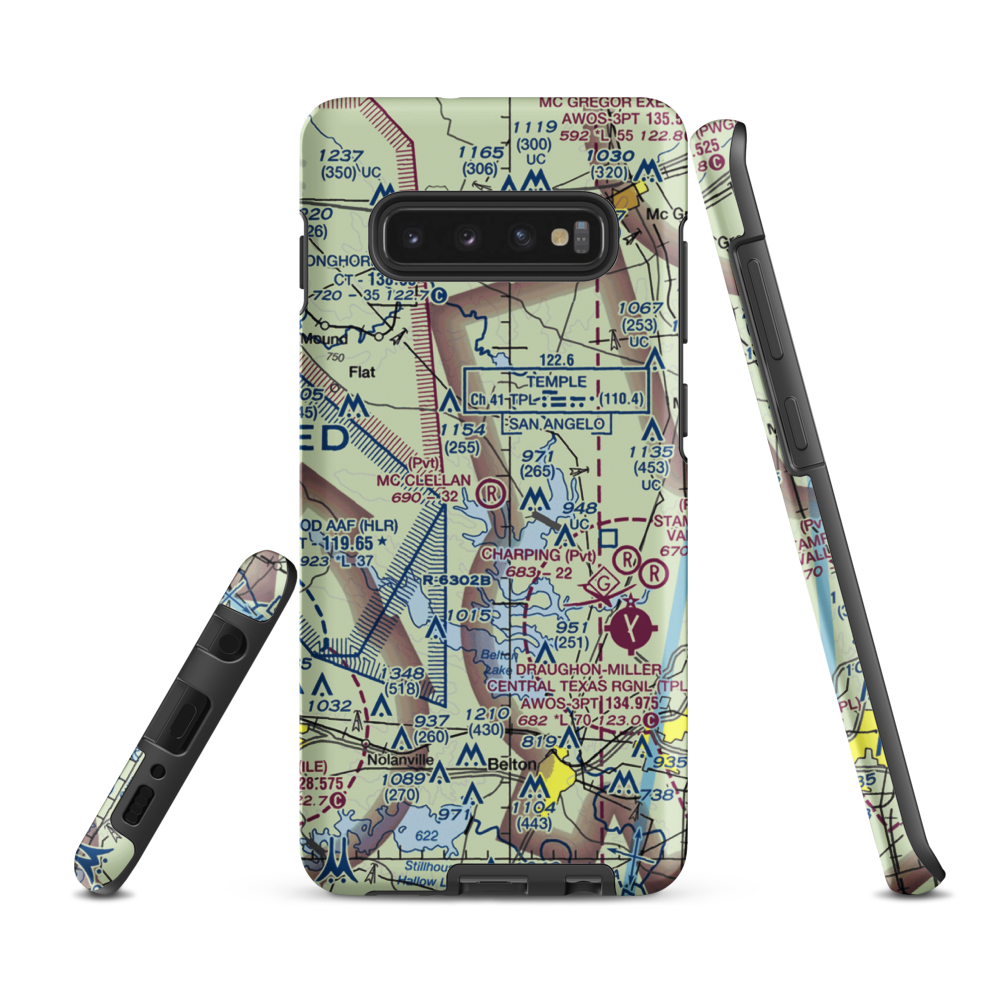 Woody Mc Clellan Ranch Airport (19TX) VFR Sectional Samsung Phone Case Samsung Galaxy S10 Plus model shown
