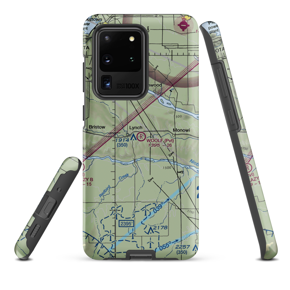 Woolf Brothers Airport (NE06) VFR Sectional Samsung Phone Case Samsung Galaxy S20 Ultra model shown