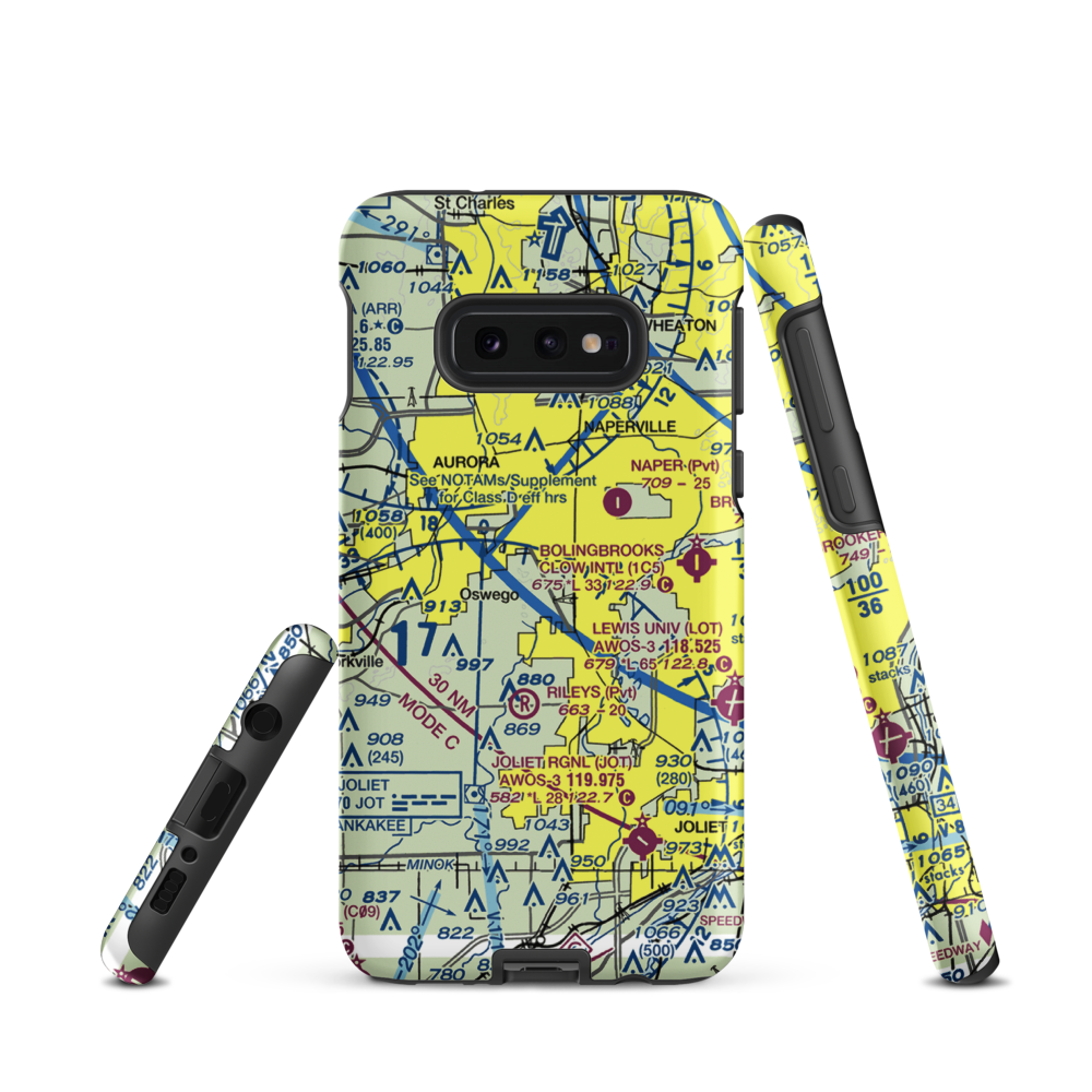 Wormley Airport (85LL) VFR Sectional Samsung Phone Case Samsung Galaxy S10e model shown