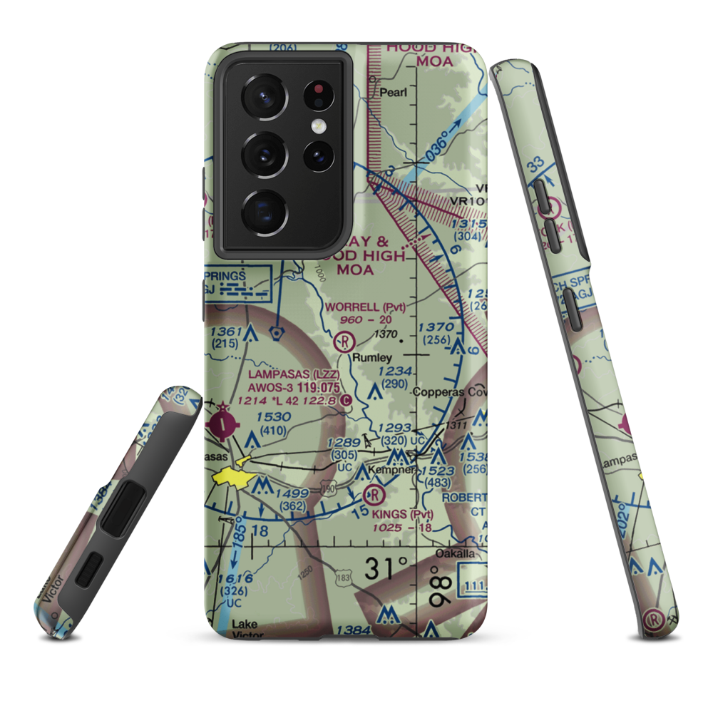 Worrell Airport (6TS1) VFR Sectional Samsung Phone Case Samsung Galaxy S21 Ultra model shown