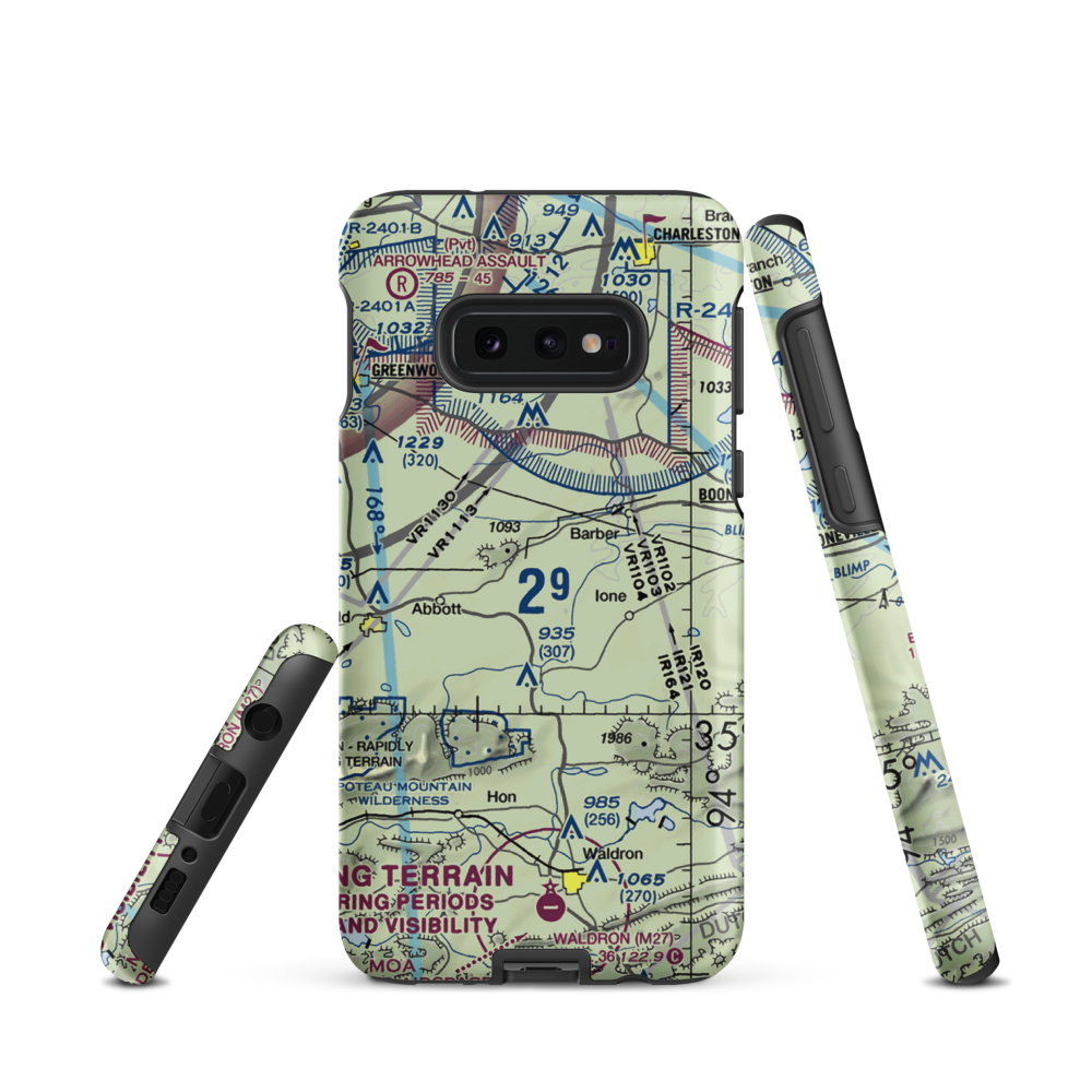 Worth James Ranch Airport (4AR7) VFR Sectional Samsung Phone Case Samsung Galaxy S10 Plus model shown