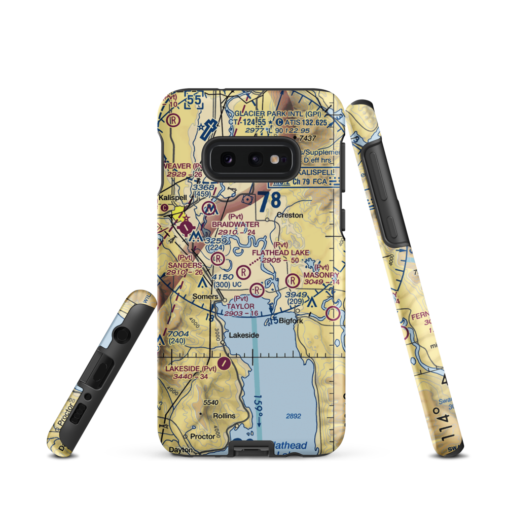 Wounded Buck Ranch Airport (22MT) VFR Sectional Samsung Phone Case Samsung Galaxy S10 Plus model shown