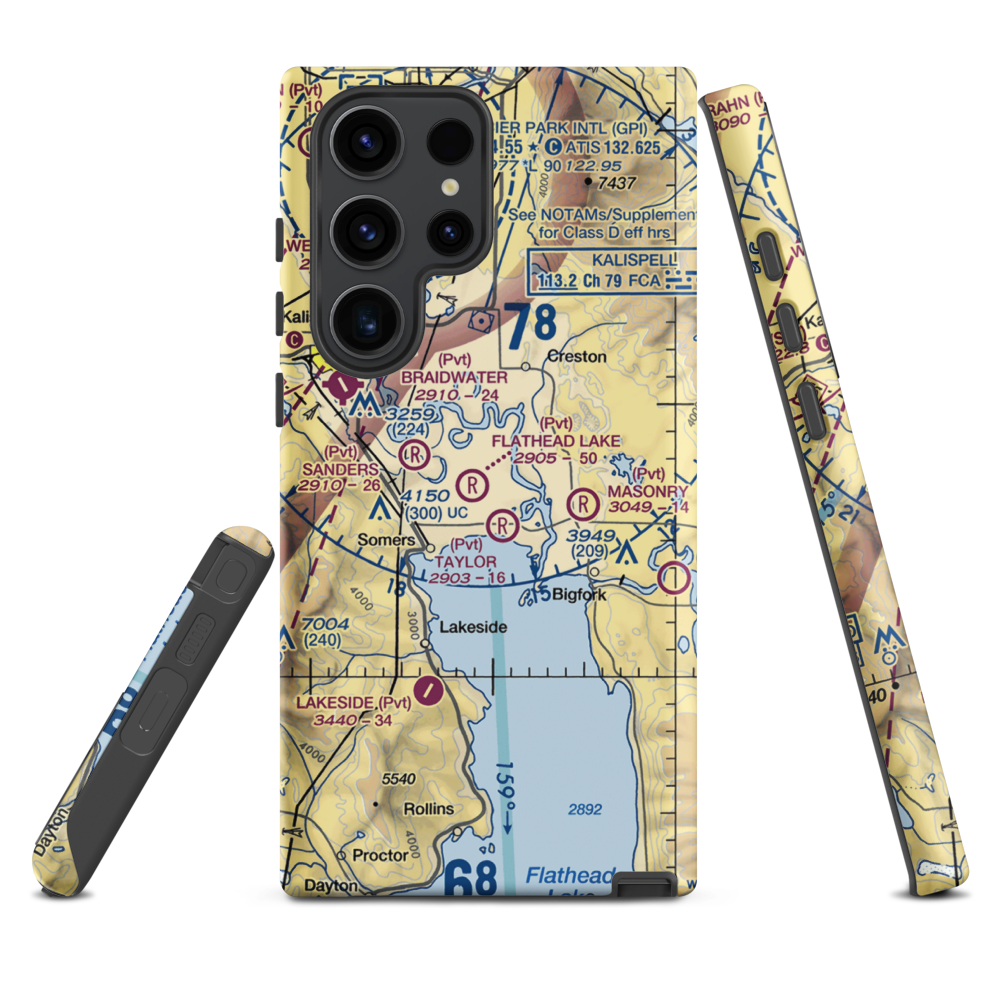 Wounded Buck Ranch Airport (22MT) VFR Sectional Samsung Phone Case Samsung Galaxy S23 Ultra model shown
