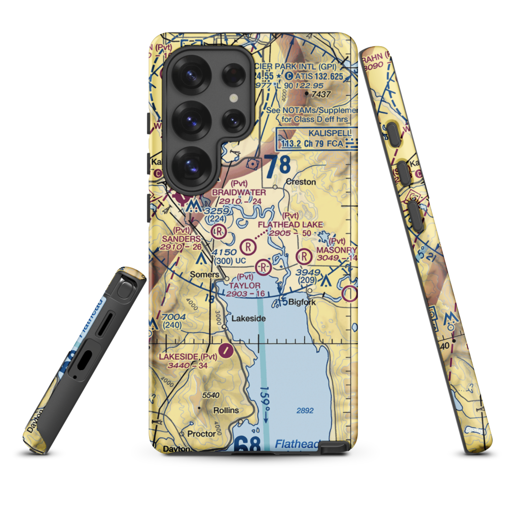 Wounded Buck Ranch Airport (22MT) VFR Sectional Samsung Phone Case Samsung Galaxy S25 Ultra model shown