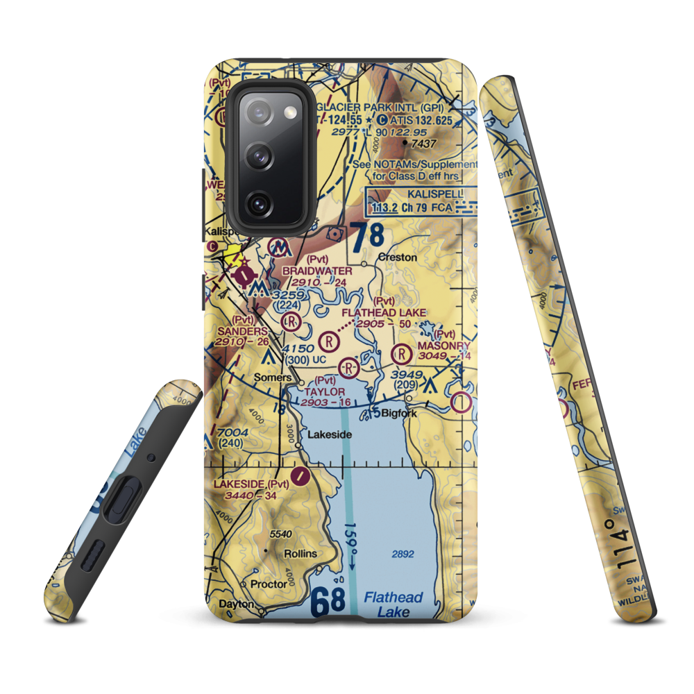 Wounded Buck Ranch Airport (22MT) VFR Sectional Samsung Phone Case Samsung Galaxy S20 FE model shown