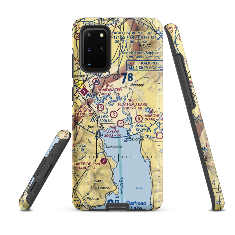 Wounded Buck Ranch Airport (22MT) VFR Sectional Samsung Phone Case Samsung Galaxy S20 Plus model shown