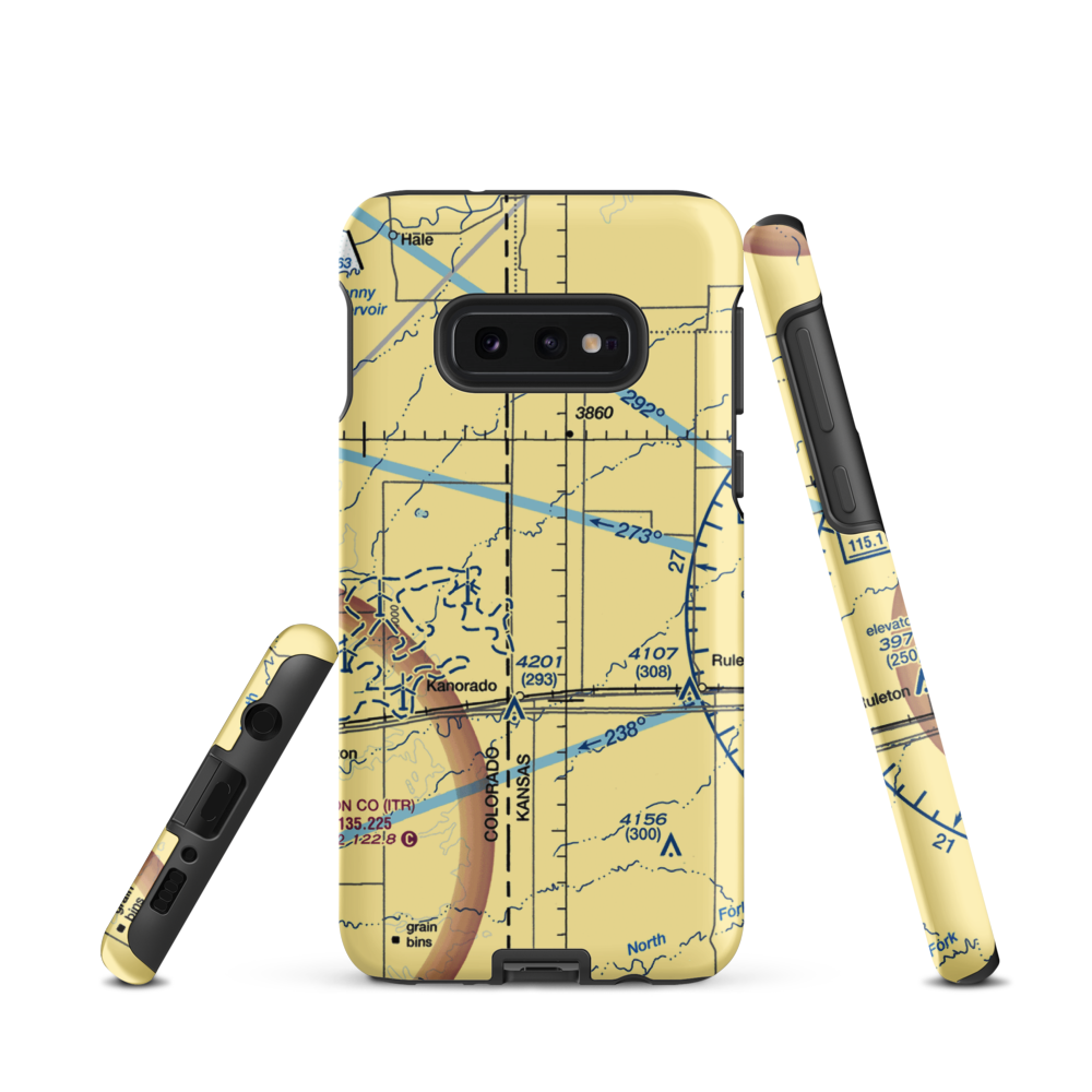 Wright International Airport (SN02) VFR Sectional Samsung Phone Case Samsung Galaxy S10e model shown