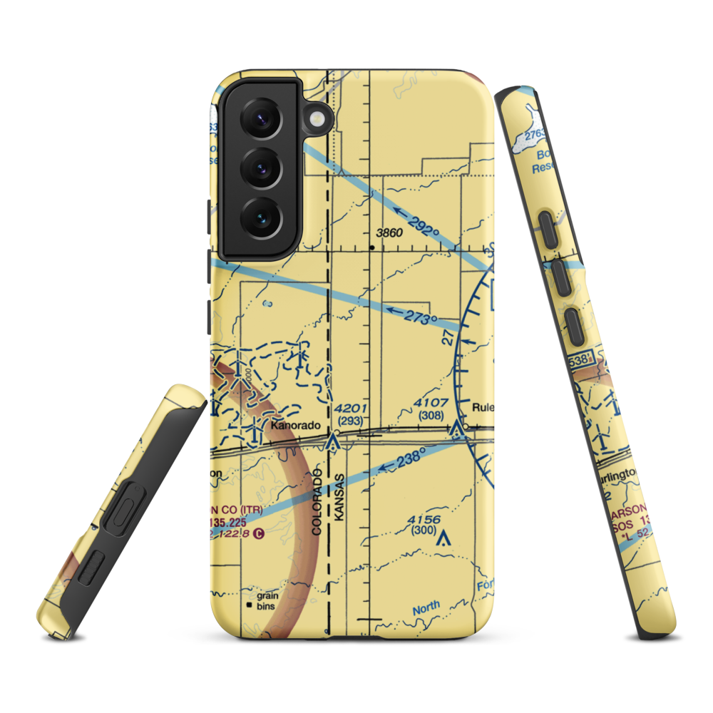 Wright International Airport (SN02) VFR Sectional Samsung Phone Case Samsung Galaxy S22 Plus model shown