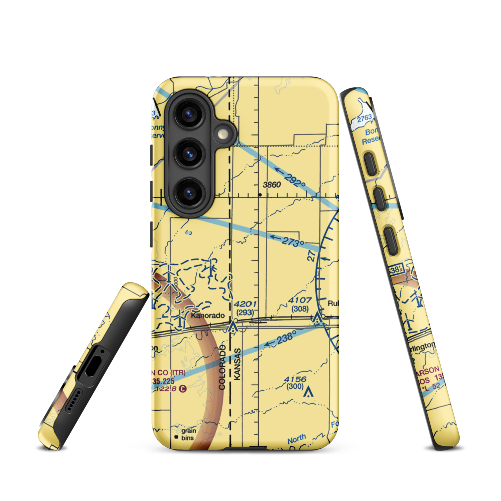 Wright International Airport (SN02) VFR Sectional Samsung Phone Case Samsung Galaxy S24 model shown