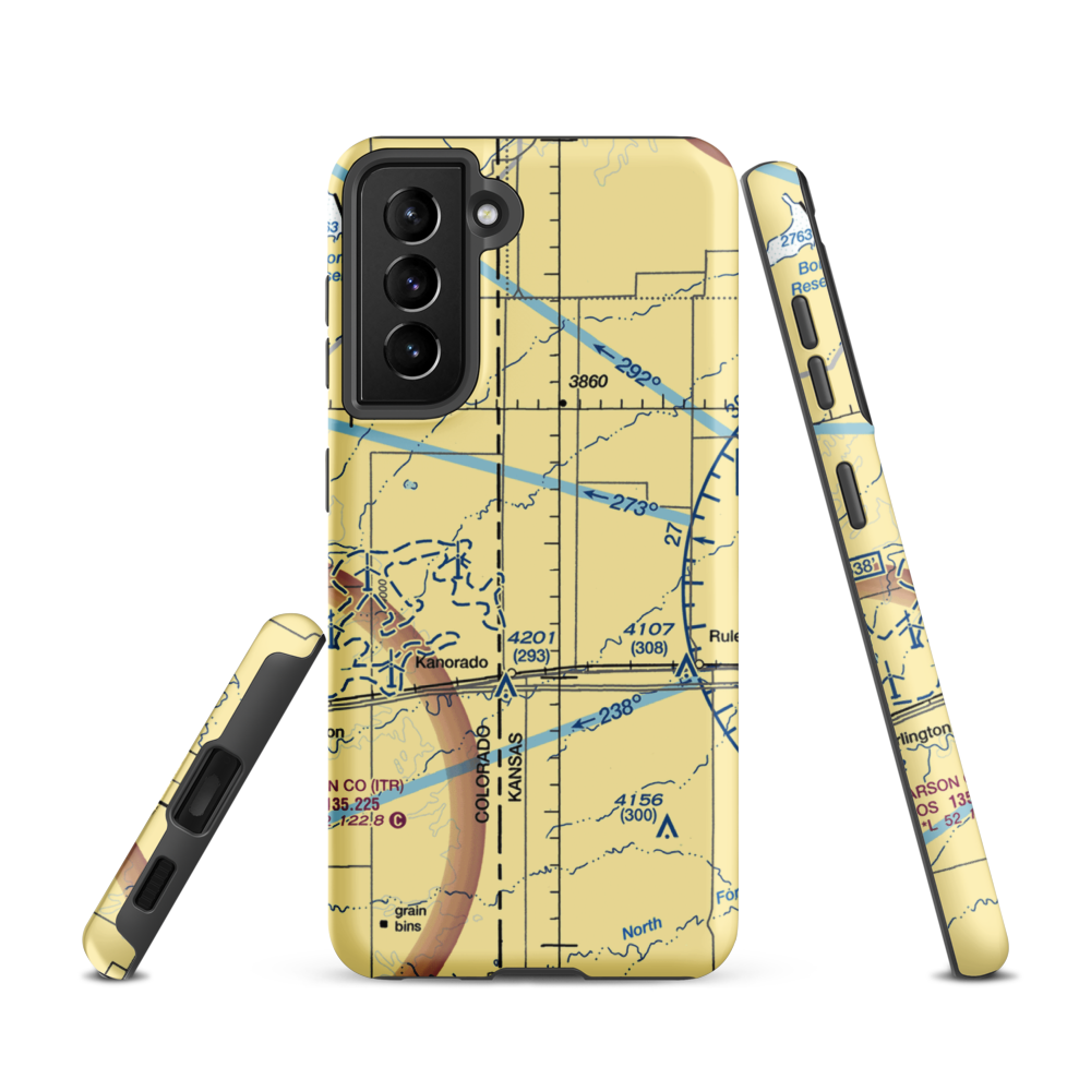 Wright International Airport (SN02) VFR Sectional Samsung Phone Case Samsung Galaxy S21 model shown