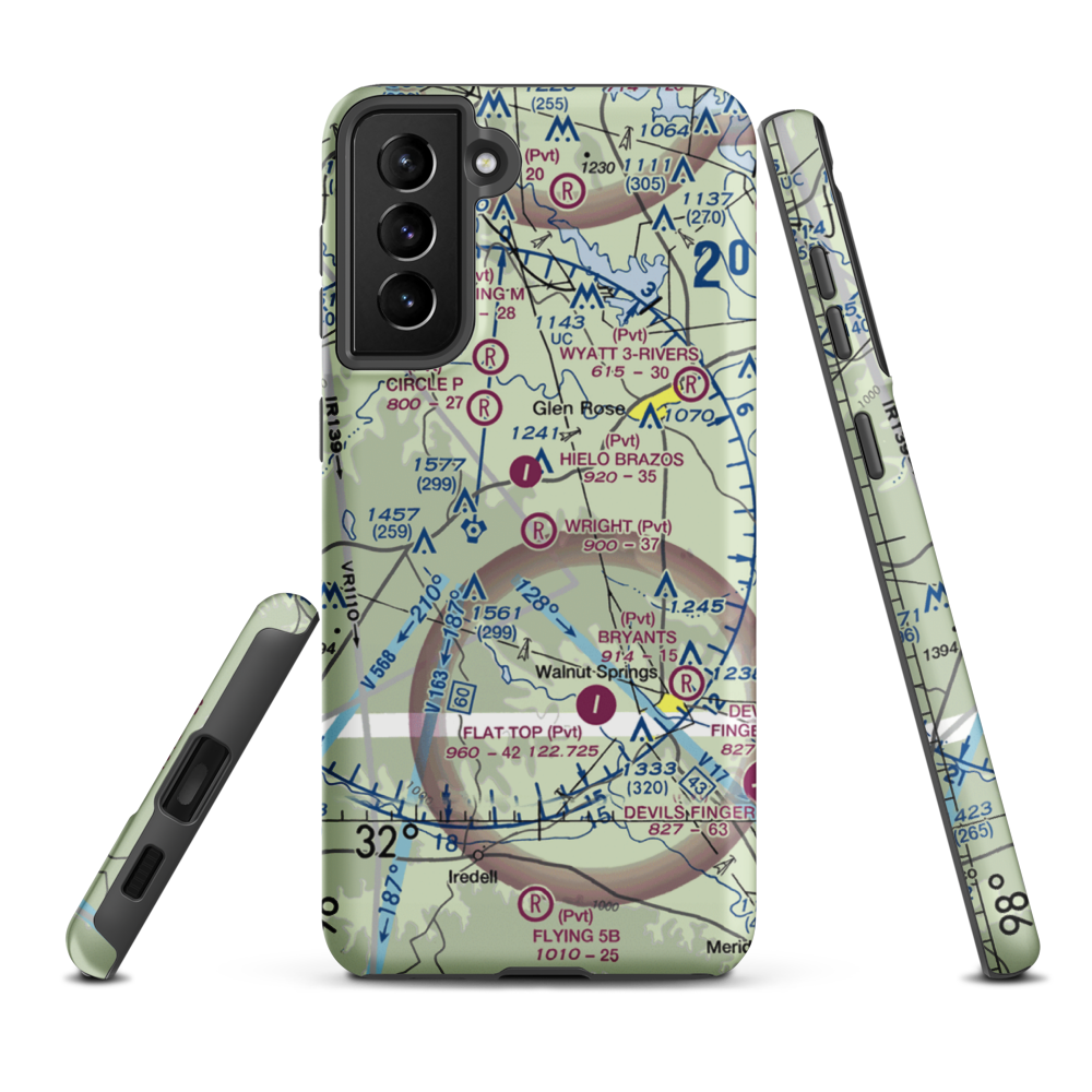 Wright Ranch Airport (TX93) VFR Sectional Samsung Phone Case Samsung Galaxy S21 Plus model shown
