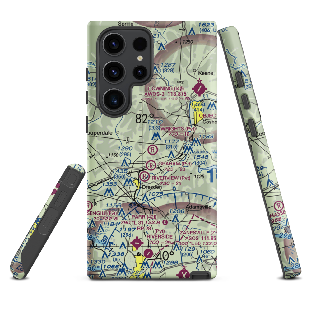 Wright's Field (36OH) VFR Sectional Samsung Phone Case Samsung Galaxy S23 Ultra model shown