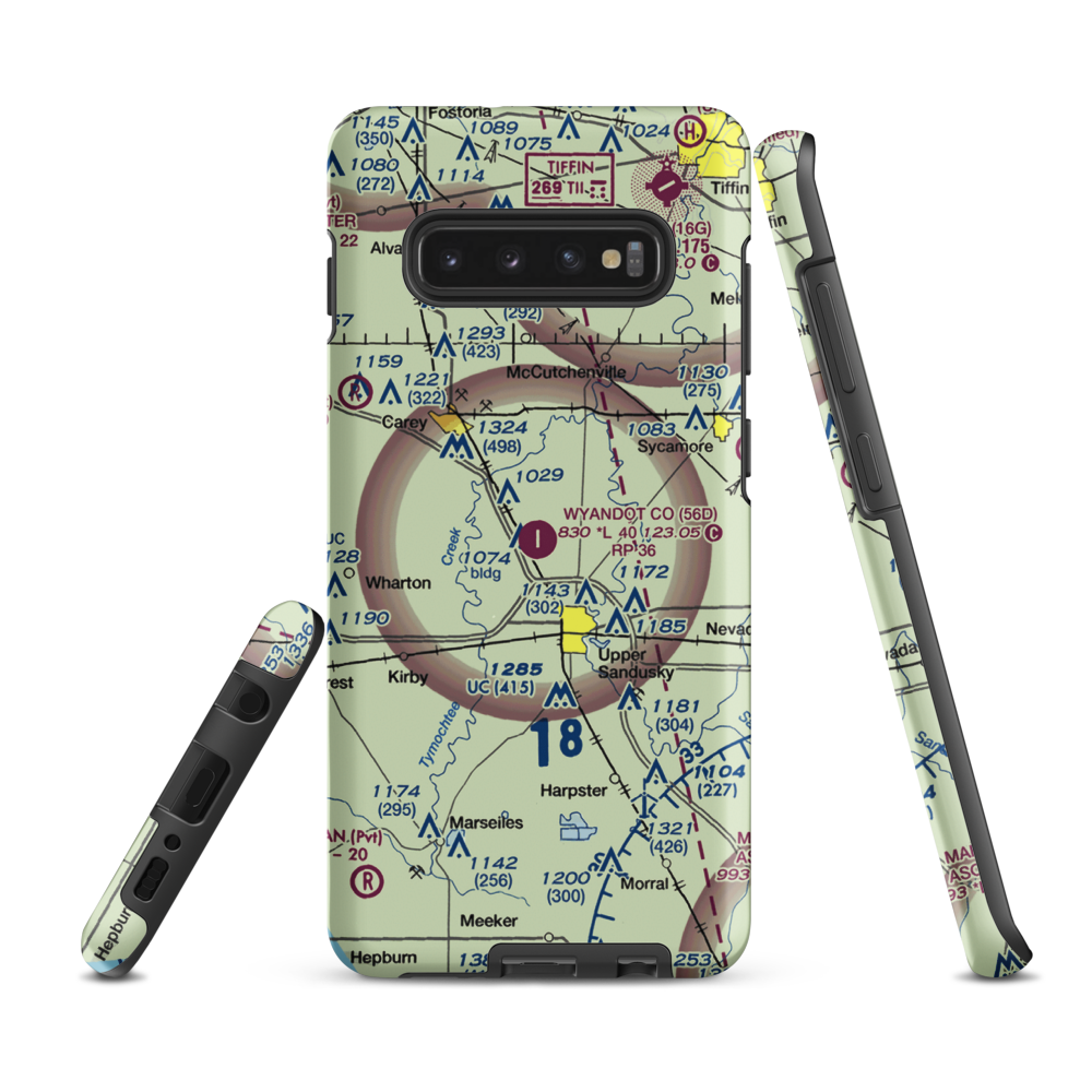 Wyandot County Airport (56D) VFR Sectional Samsung Phone Case Samsung Galaxy S10e model shown