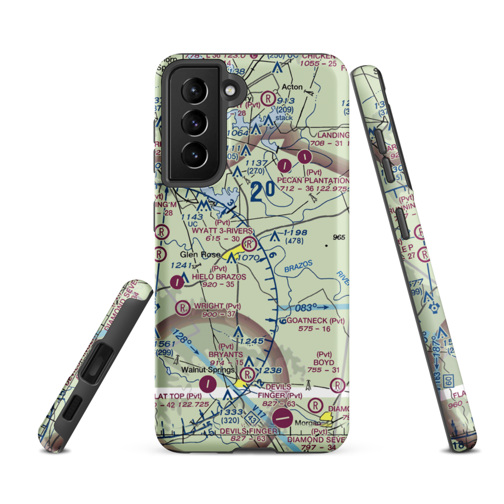 Wyatt 3-Rivers Airport (8TS7) VFR Sectional Samsung Phone Case Samsung Galaxy S21 FE model shown