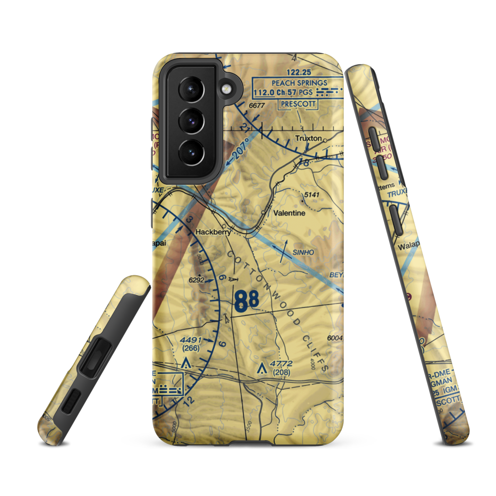 X Bar 1 Ranch (Lower) Airport (AZ97) VFR Sectional Samsung Phone Case Samsung Galaxy S21 FE model shown