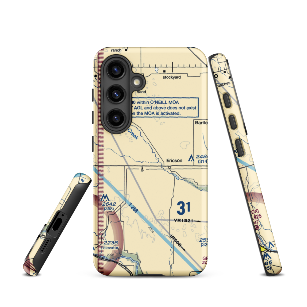 X1 Ranch Airport (8NE5) VFR Sectional Samsung Phone Case Samsung Galaxy S24 model shown